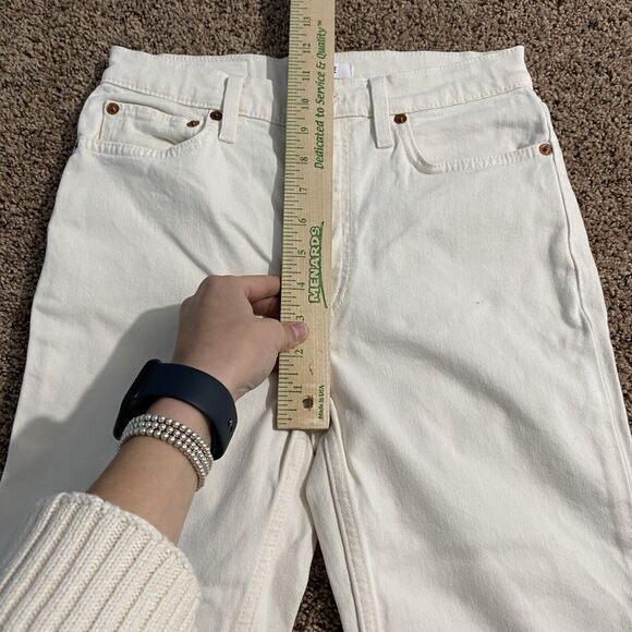 RE/Done Orginals 90s High Rise Ankle Crop Jeans Size 26 Cream White - Picture 10 of 11